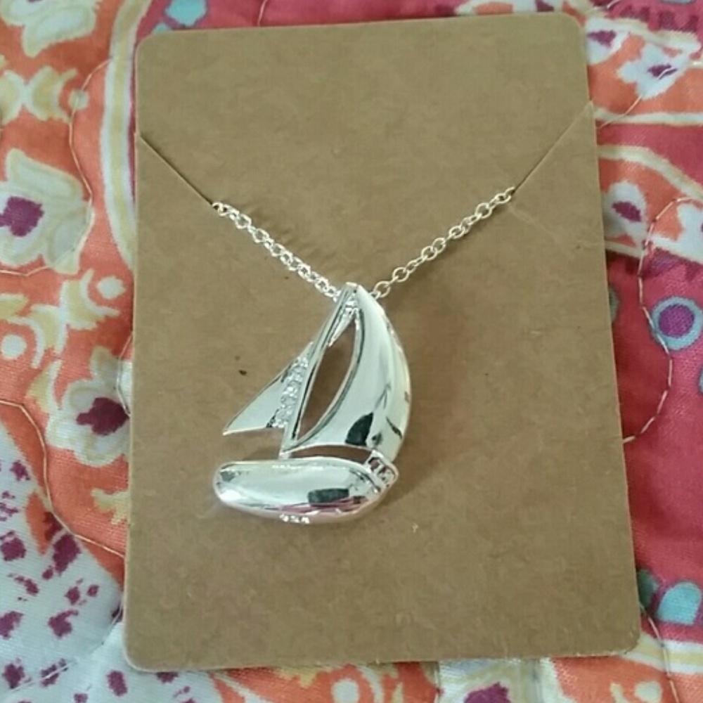 Silver Sailboat Necklace